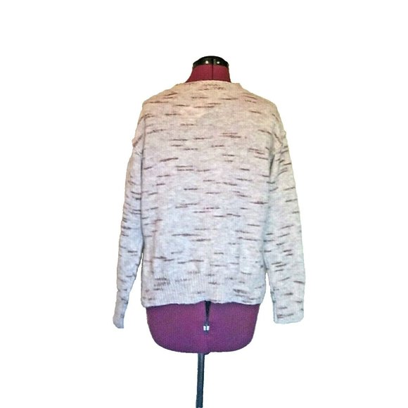 Max Studio Womens Sweater Size XS Oatmeal Crew Neck Side Split - Picture 2 of 4